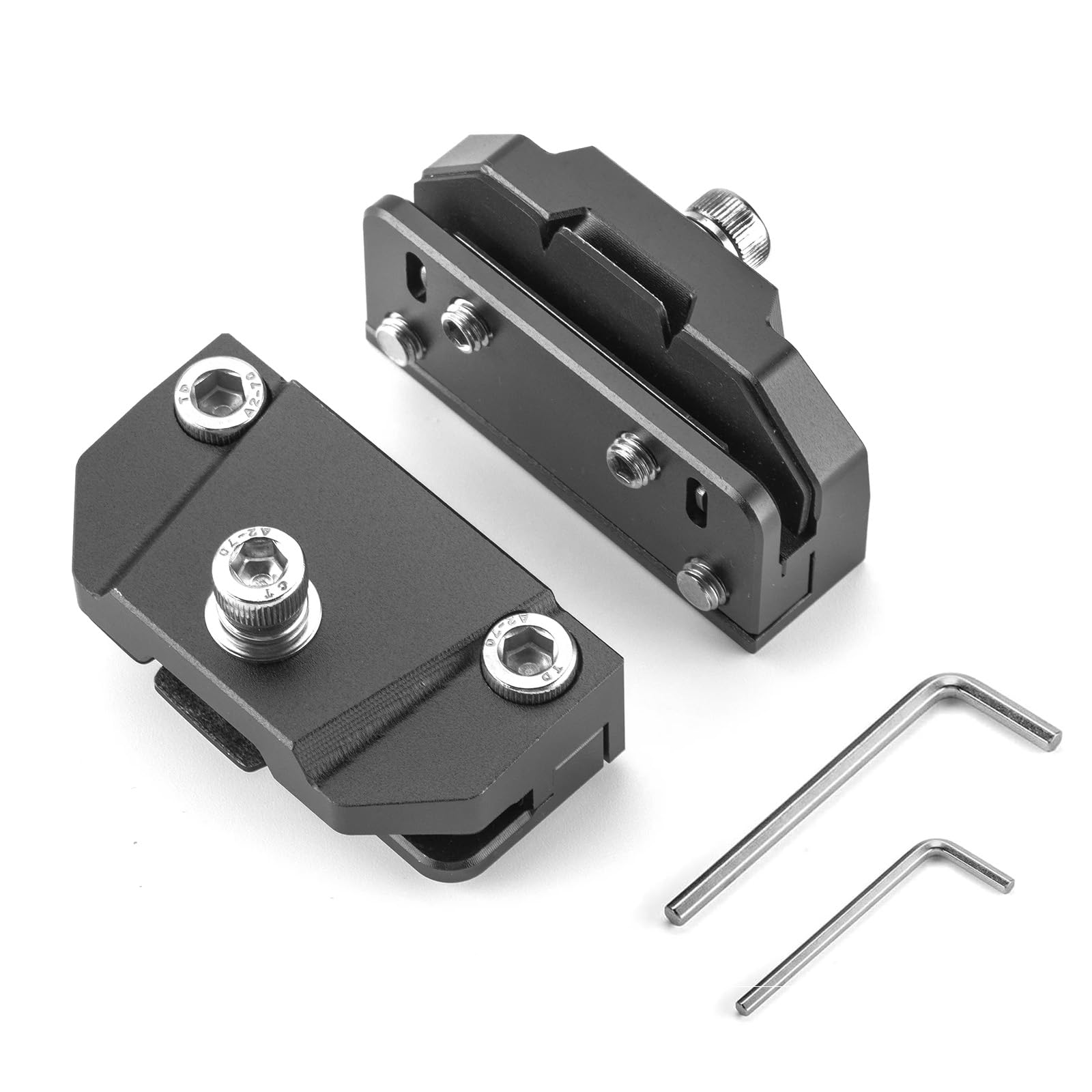 Photo 1 of 2PCS Universal Hood Light Mounting Brackets Ditch Light Brackets Adjustable Aluminum Alloy Pillar Hood Led Work Light pods Mount Bracket for Truck SUV Cars, No Drilling