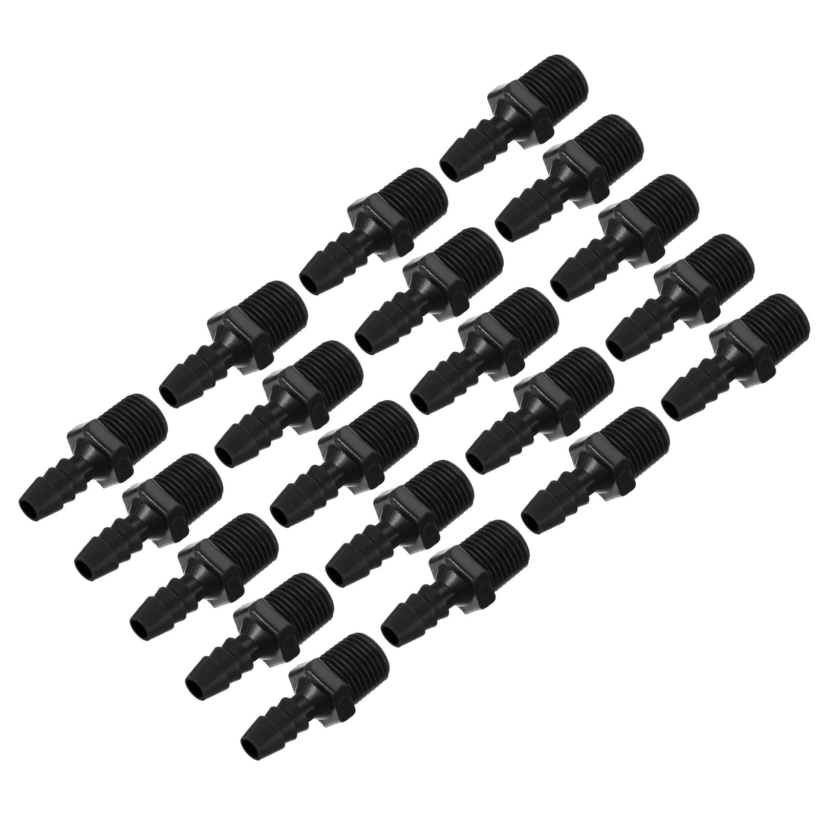 PATIKIL 1/4" Barb x 1/4" NPT Male Connector, 20 Pcs Plastic Hose Barb Fitting Industrial Hose Barb to Pipe Fitting Connect, Pipe Fitting Adapter for Water Air Fuel