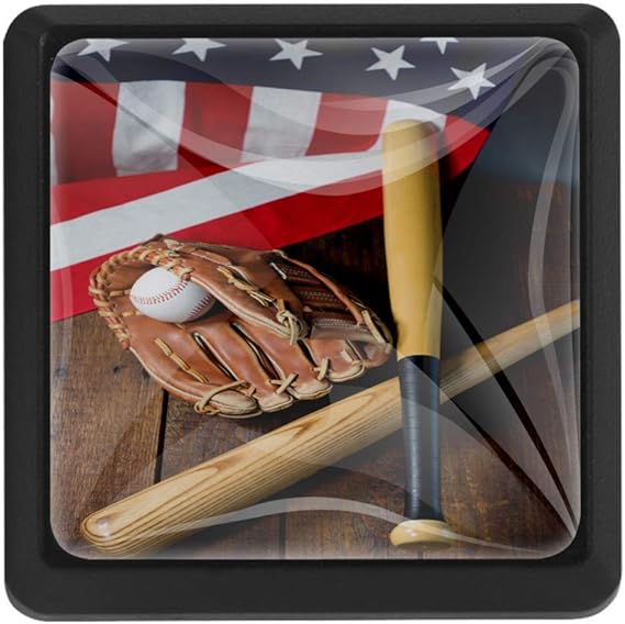 Amazon.de: Baseball-Schubladenknöpfe aus Kristallglas, quadratisch, für