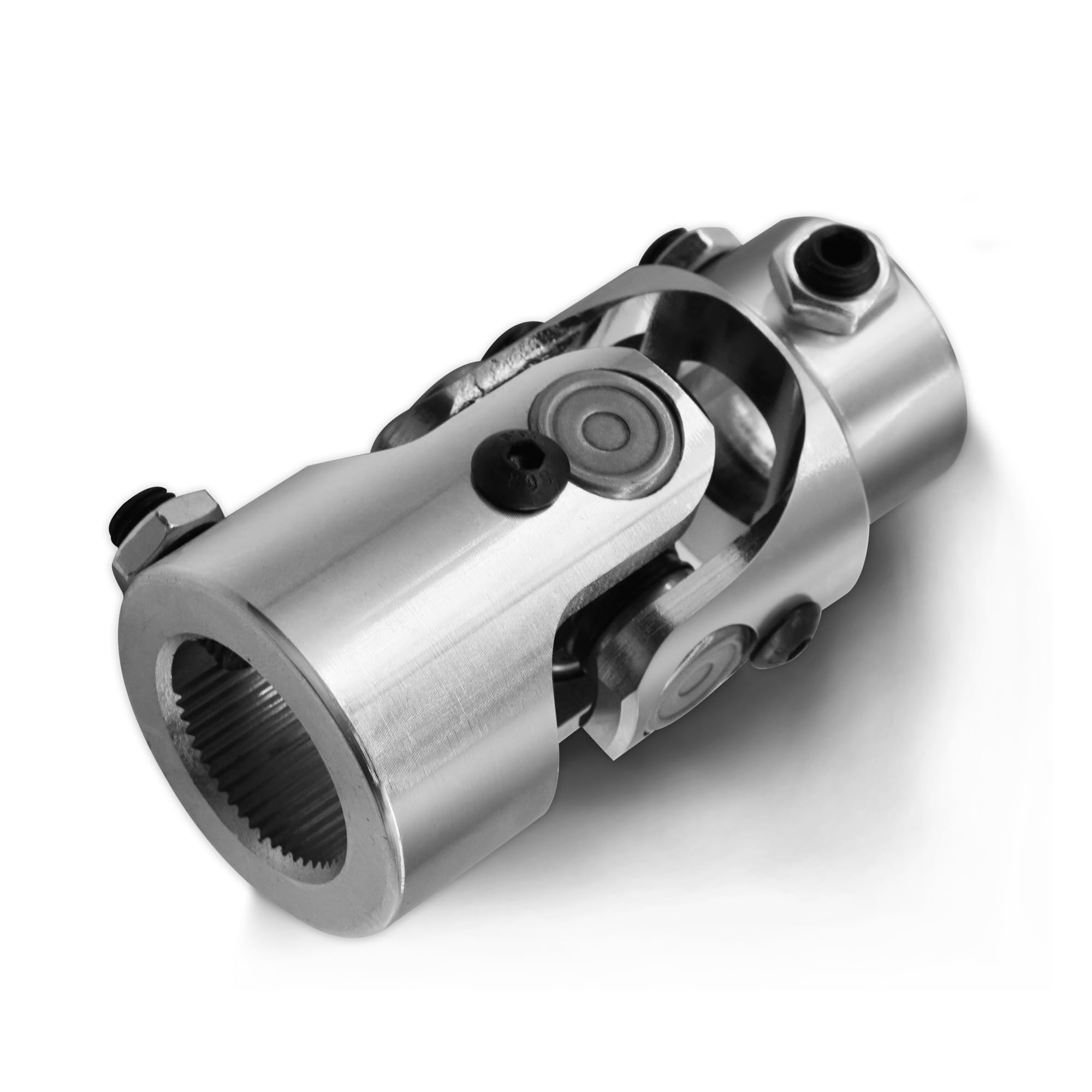 Photo 1 of 1"-48 Spline x 3/4" DD Chrome Steering Universal Joint Single U Joint Shaft,Total Length: 83mm (3-1/4")
