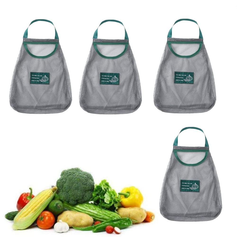 Mesh Bag Portable, NALCY 4 PCS Reusable Produce Bags, Saver Eco Food Bags, Mesh Shopping Bag with & Storage of Fruit, Veggies, Grocery, Beach, Tools, Kitchen & Toys