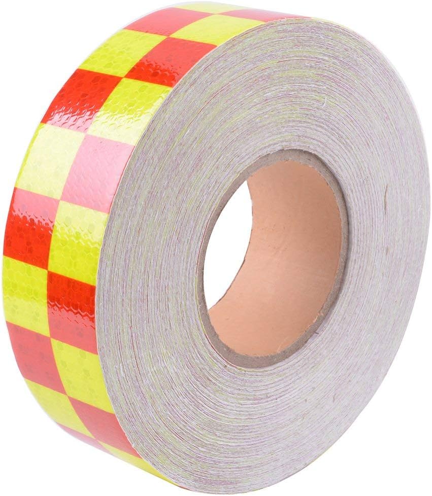 Reemky Reflective Hazard Warning Tape 2"x 9.8ft Safety Tape for Stairs