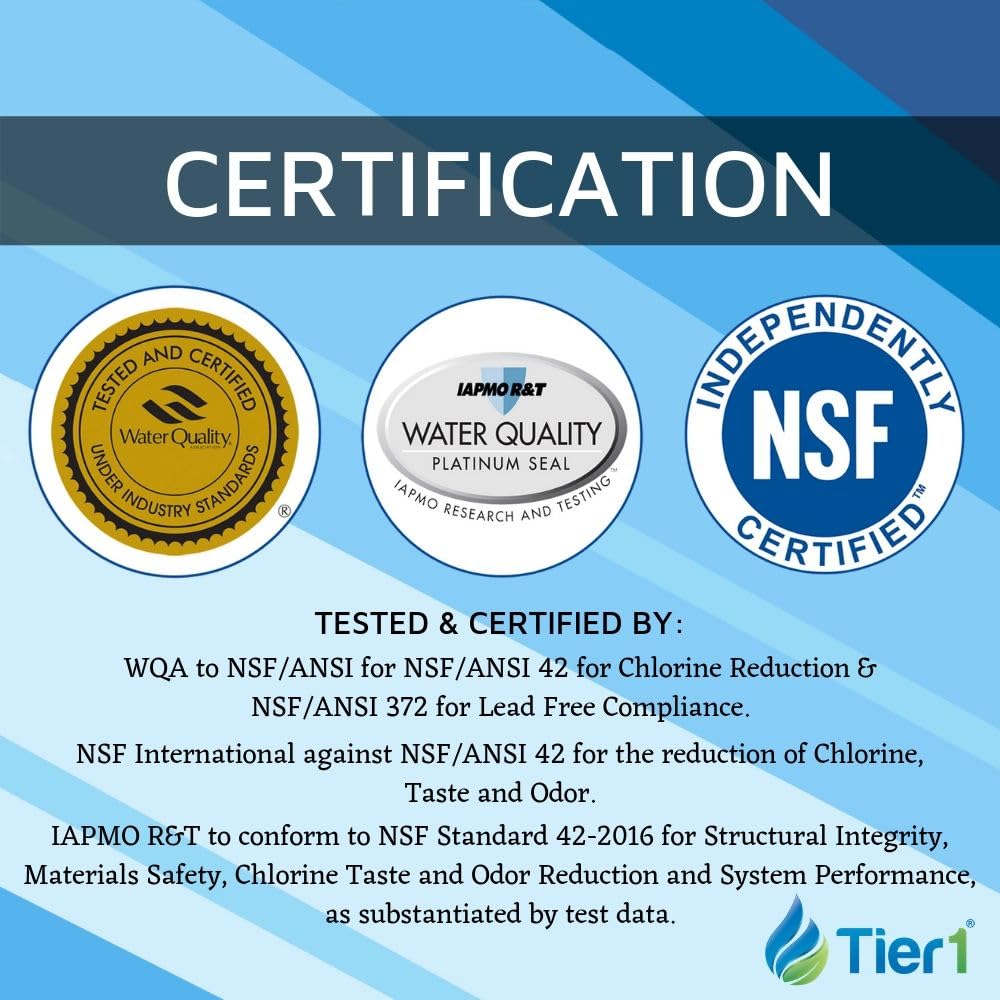 Tier1 UKF8001 Refrigerator Water Filter 2-pk | Replacement for Whirlpool Filter 4, EveryDrop EDR4RXD1, 4396395, Maytag UKF8001, FMM-2, UKF8001AXX-750, 469006, Fridge Filter