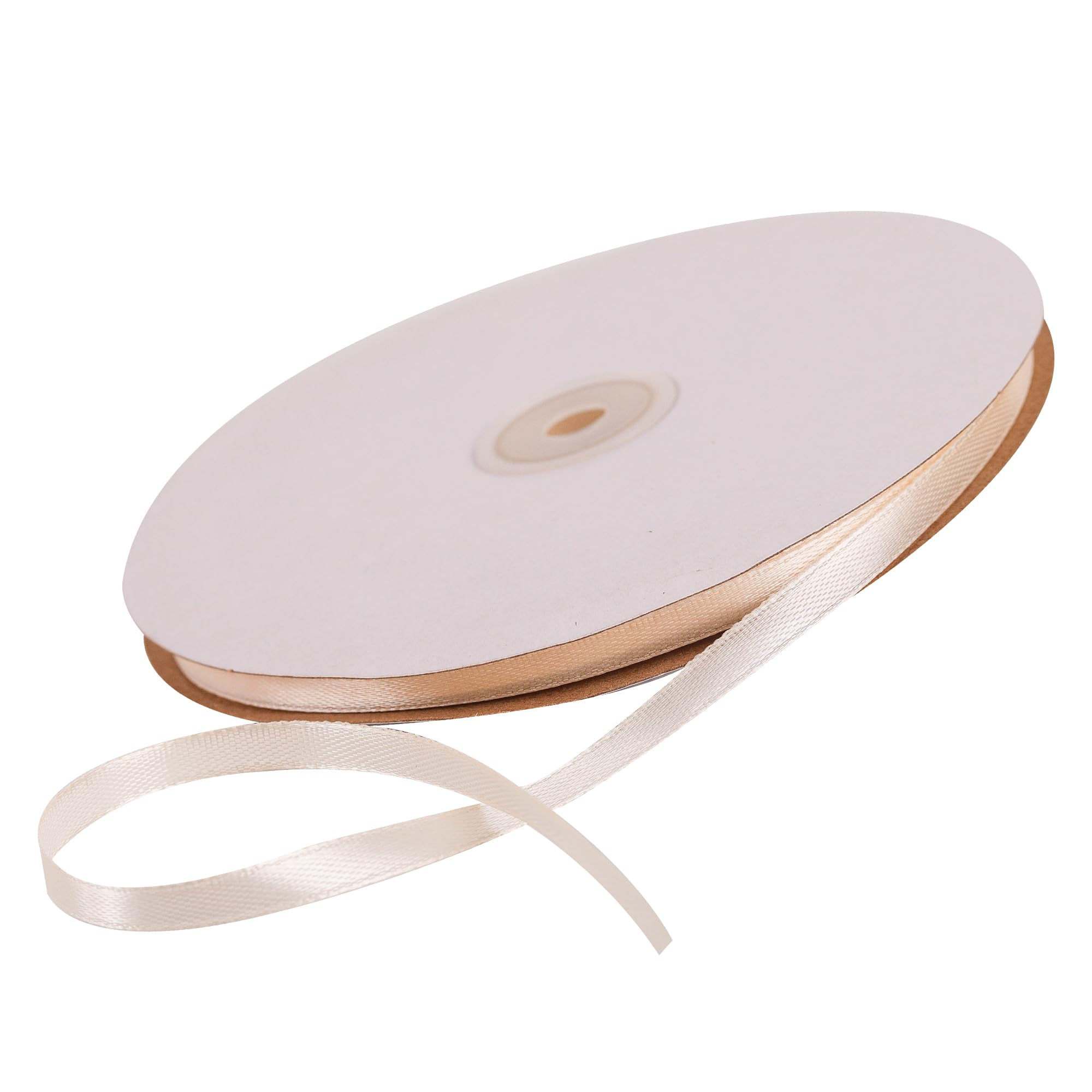 6mm Off-White Ribbon for Gift Wrapping 91M Wrapping String for Crafting Hair Bow Christmas, Cake Wedding Party Balloon Car Ribbon Decoration