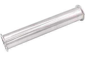 DERNORD Sanitary Spool Tube with Clamp Ends,Stainless Steel 304 Seamless Round Tubing With 2 inch Tri Clamp 64MM Ferrule Flange (Tube Length: 12 Inch / 305MM)