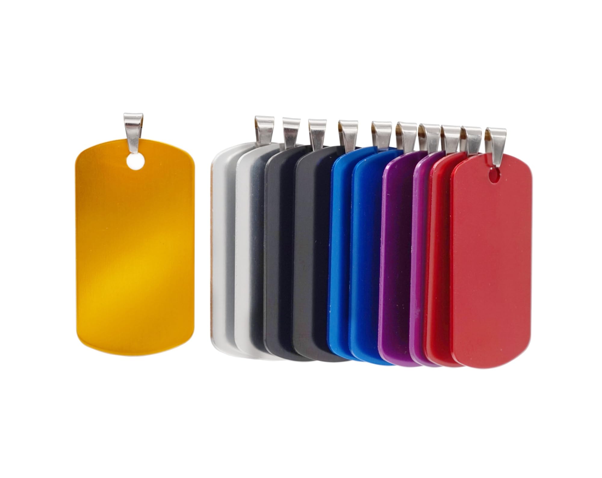 NanTun Rectangle Aluminum Blank Dog Tags, DIY Engraved Cat Dog ID Tags, Personalised Pet Identity Name Tags, Blank Dog tag DIY Carving, Size 46mm x 25mm, Mix Colors 12 pcs — image 1