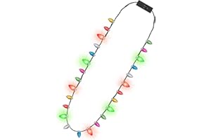 TRAPLACE Light up Christmas Necklaces, 8 Lighting Bulbs Christmas Decorations Accessories Party Supplies Favors, Lighting Up Xmas Bulb Necklaces Bulk