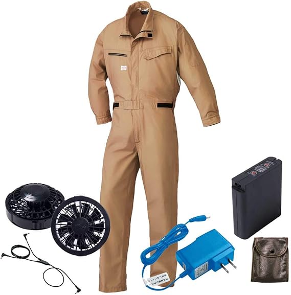 Amazon Co Jp 空調服 山田辰 オートバイ つなぎ 黒ファン バッテリーセット 1 9850 服 ファッション小物