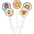 Handmade Strawberry Flavored Critter Lollipops, Fun Assorted Critters, Butterfly, Lady Bug, Bumble Bee, and Flower Suckers (9.5 OZ)