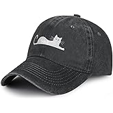 Fenmshairy Women's Cute Cat Baseball Cap for Men Women, Adjustable Vintage Distressed Washed Hat for Cat Dad Mom Lover
