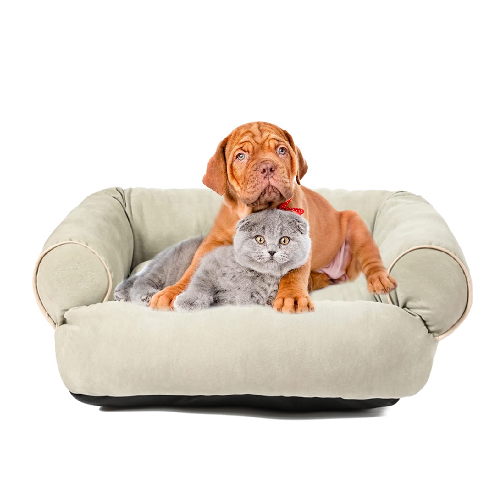 PETCUTE Self Warming Pet Bed for Cats Small Dogs,Machine Washable Dog Bed, Super Soft Orthopedic Cat Beds with Non-slip Waterproof Bottom,Sofa Bed for Small Medium Dogs or Cats,Dog Sofa & Couch