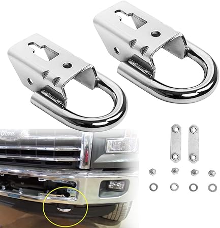 Amazon Hodenn クローム牽引フック 2個 取り付け金具付き カーパーツ 車 バイク