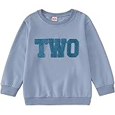 GLIGLITTR Birthday Sweatshirt for Toddler Baby Boy Girls 1st 2nd 3rd 4th 5th 6th 7th Embroidery Shirts Tops Bday Party Outfit