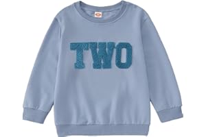 GLIGLITTR Birthday Sweatshirt for Toddler Baby Boy Girls 1st 2nd 3rd 4th 5th 6th 7th Embroidery Shirts Tops Bday Party Outfit