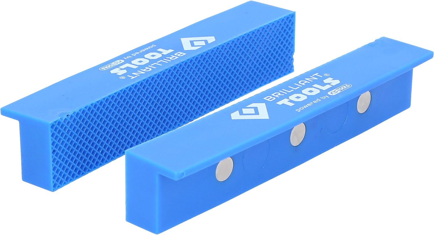 BRILLIANT TOOLS BT156941 Vice Jaws with V-Profile, 2-Piece Set, Plastic [Powered by KS Tools], 1