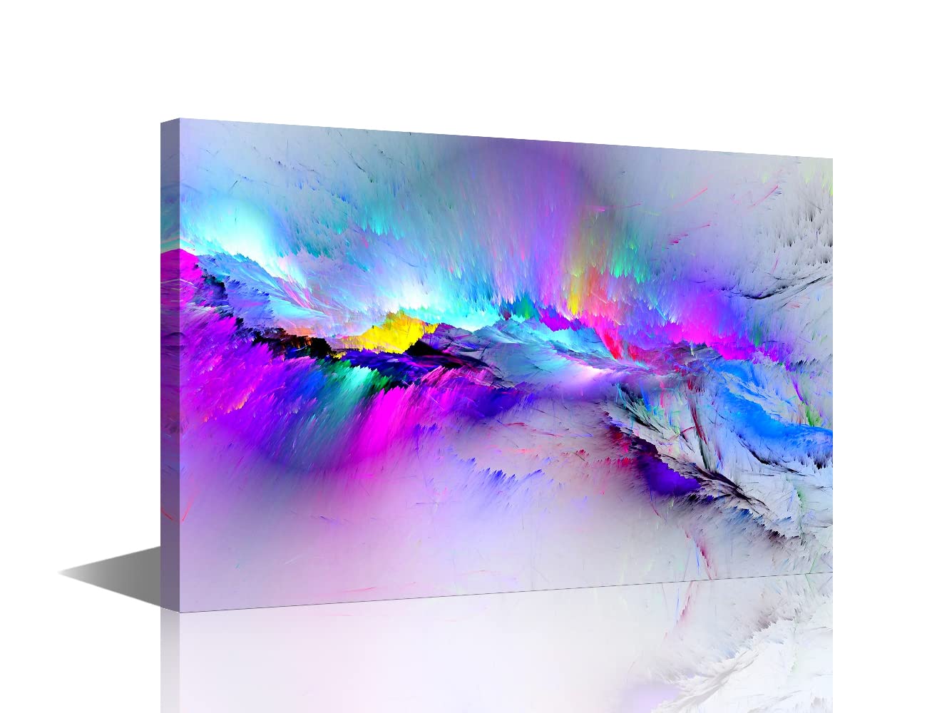 Abstract Canvas Wall Art Multicolored Abstract Painting Colors Backgrounds Modern Artwork Decor for Living Room Bedroom Kitchen Framed Paintings to Hang on Walls 18x12in — image 1