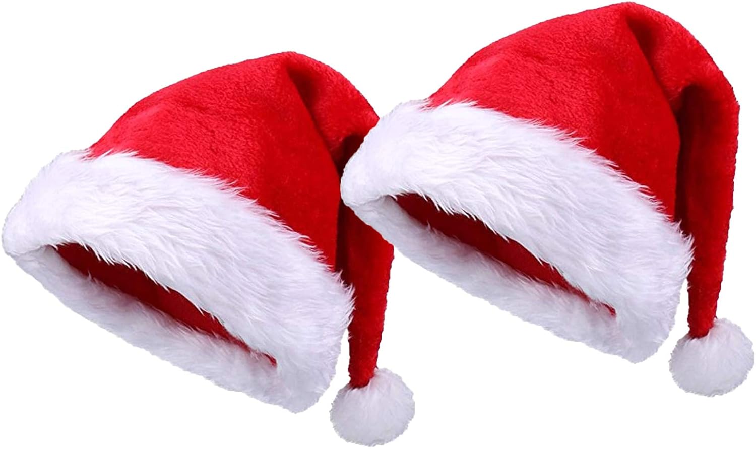 Christmas Santa Claus Hat Red Plush Xmas Hats for Unisex