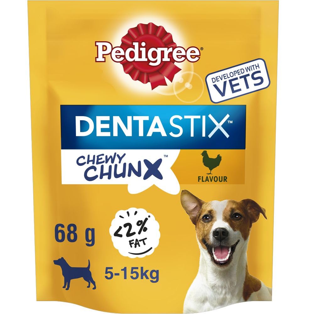 Pedigree Dentastix - Chewy Chunx Mini - Dog Treats for Small and Medium Dogs - Chicken Flavour - 5 Chews (Pack of 5)