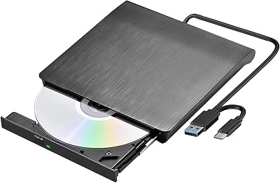 ZDYWAN USB 3.0 Type C External CD DVD Drive RW Writer Burner for Laptop Mac Win
