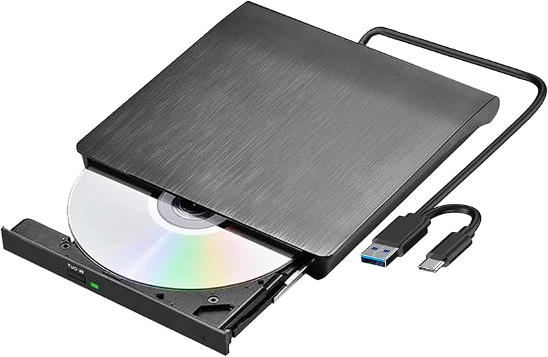 ZDYWAN USB 3.0 Type C External CD DVD Drive RW Writer Burner for Laptop Mac Win