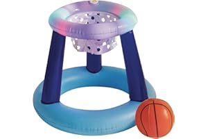 Poolcandy Illuminated Floating LED Basketball Set The Ultimate Kids Water Play and Trick Shots Basketball Lights Up Set - for Epic Summer Fun.