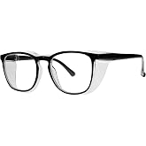 ATTENUTECH Radiation Safety Glasses SQ5062 &ndash; 0.75 mmPb Eq SF-6 Schott Glass Lenses - Lightweight Round Frame w. Side Shields