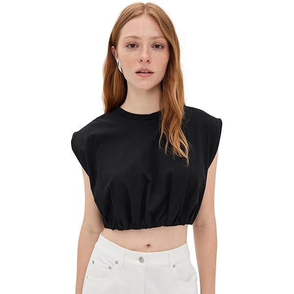 ALC Women's Jordana Crop Top, Black, L at Amazon Women's