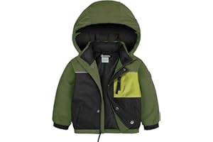 GEMYSE Toddler Winter Coat Waterproof Baby Boys Ski Snow Jacket with Hood Thicken Warm Kids Jacket Outerwear