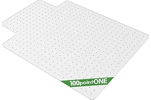 100pointONE Office Chair Mat for Low Pile Carpet- 36" x 48" Studded Desk Chair Mat for Carpeted Floors, Plastic Floor Mat for Office Chair Over Carpet
