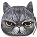 Grumpy Cat Face Mini Coin Wallet | Angry Kitty Head Zipper Closure Purse