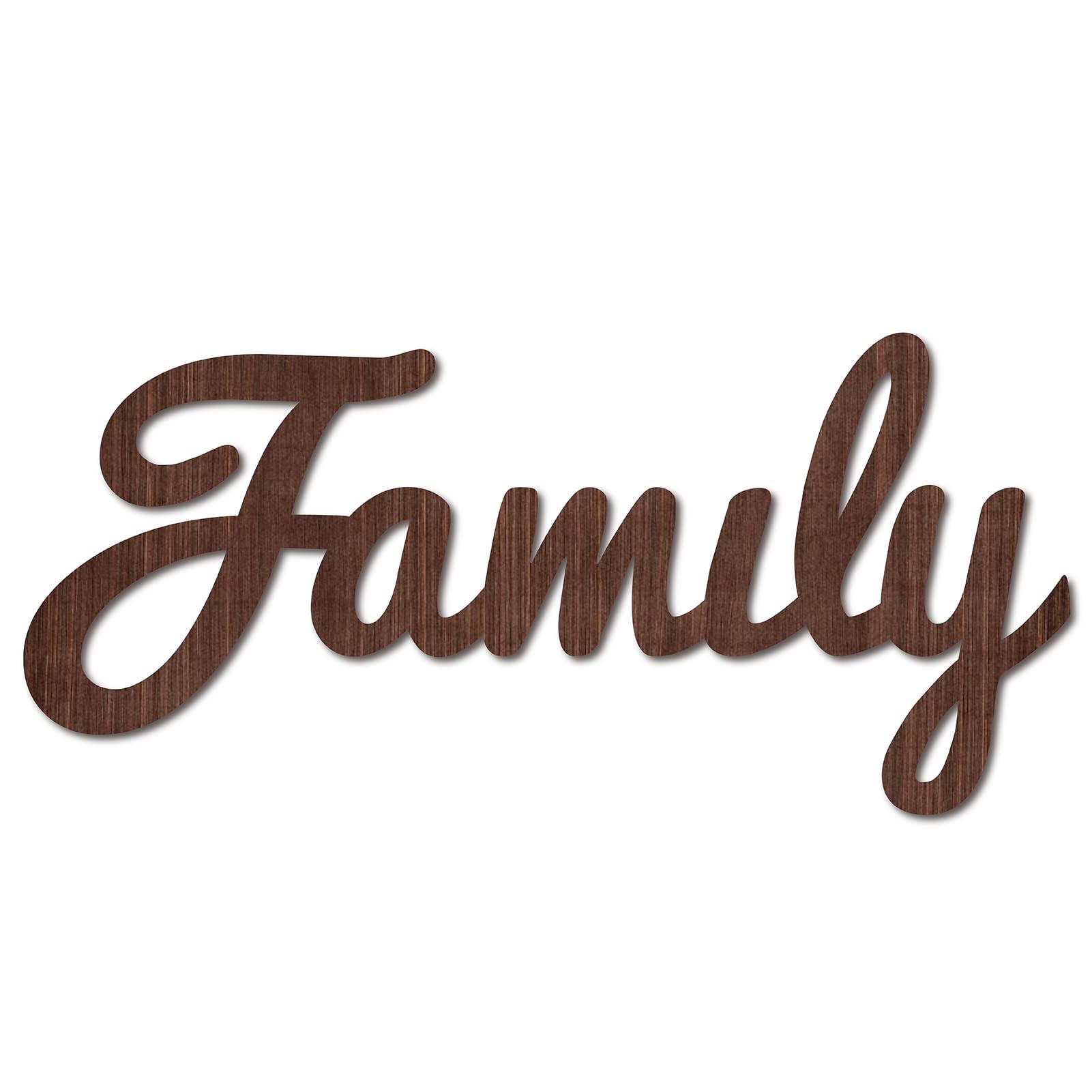 CREATCABIN Family Wooden Letters Wood Sign Wall Art Laser Cut Words Decorative Wall Sculpture Hanging Decor Unfinished For Housewarming Door Wall Room Decoration Brown 11.9 x 5.5inch