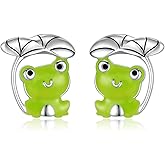 925 Sterling Silver Frog Earrings Stud for Women Hypoallergenic Animal Jewelry Birthday Gifts