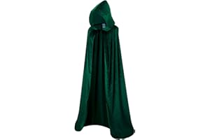 TOONRAIN Unisex Full Length Velvet Cape with Hood Adult Halloween Costume Cloak Vampire Witch Cosplay for Women