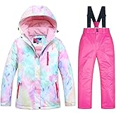 SEARIPE Girls Ski Jacket and Pant Set Winter Warm Snowsuits Kids Toddler Waterproof Outdoor Ski Suit