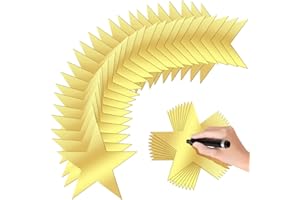 DP BOUTIQUE 60 Pcs 6 Inch Gold Star Cutouts, Double Printed Paper Stars Stickers for Classroom, Party, Bulletin Board, and Christmas Decoration Supplies, Birthday