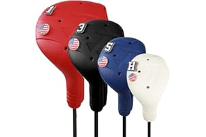 FRANKTECH Golf Head Covers, EVA Plastic Golf Club Covers for Driver Fairway Woods Hybrid, Driver Headcover with Pins, Fit All Right-Handed Golf Clubs, Easy On Off, Washable