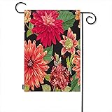 Moslion Flower Garden Flag Floral Red Aster Green