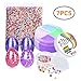 Meland Slime Kit, Slime Box Including 7 oz Stretchy 4-Colors Fluffy Slime, 2 Pack Galaxy Slime Egg, 2 Crystal Slime Egg, 1 Colorful Fishbowl Beads and 1 Foam Balls for DIY Slime Making