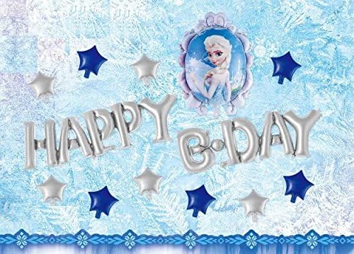 Happy birthday Elsa and Ana Frozen princess party balloons decorating kit, balloon set with 13 pieces including princess Birthday Party Decorations for Kids, adult …