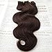 SHOWJARLLY Wavy Clip in Hair Extensions Human Hair 7Pcs/70g Thick Full Head Body Wave Remy Clip in Human Hair Extensions Dark Brown (#2,14inch)
