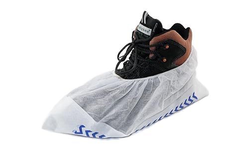 RMB® 10er Set Einweg Arbeits Schuh Überzug weiß rutschhemmende Sohle extra-ultra-mega-stark Überzieher