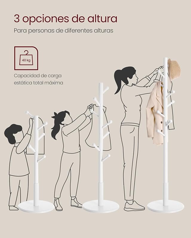 Cabide, MDF & Borracha, em forma de árvore, 8 ganchos