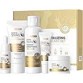 Korean Snail Essence Skin Care Kit,Skincare Gifts for Women,Include Gentle Cleanser,Toner,Eye Cream,Serum,Cream,Long-Lasting Moisturizing & Nourishing,Minimizes the Look of Wrinkles