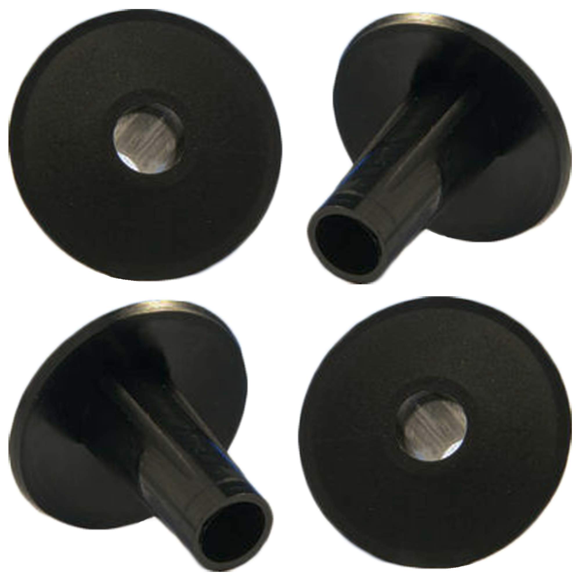 1STec 4 x Black Single RG6 Coaxial Freeview Coax TV Aerial Cable Entry Protecting + Brick Repair Grommets for Webro WF100 CT100 WF65 Freesat Shotgun Satellite Dish or Rooftop Antenna Lead (4 x Bushes)