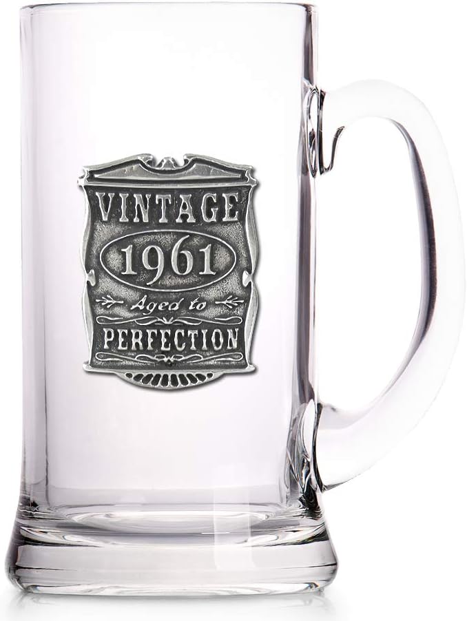 English Pewter Company 1 Pint Vintage Years 1966 60th Birthday or Anniversary Beer Mug Glass Tankard - Image 3