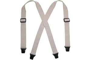 CTM® Women's Elastic Undergarment TSA Compliant Clip End Suspenders, Beige
