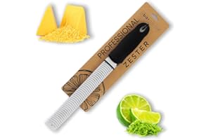 A Bar Above Lemon Zester and Cheese Grater, Professional 12 Inch Stainless Steel Hand Grater for Citrus, Parmesan, Ginger, Ch