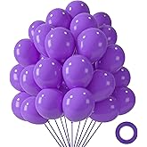 LovesTown 110PCS Purple Balloons, Dark Purple Latex Balloon for Birthday Baby Shower Graduation Engagement Anniversary Wedding Party Supplies Garland Arch Decoration,12 Inches