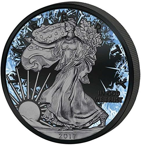 2017 Deep Frozen Walking Liberty Silver Coin - 1oz US Silver Eagle + Ruthenium