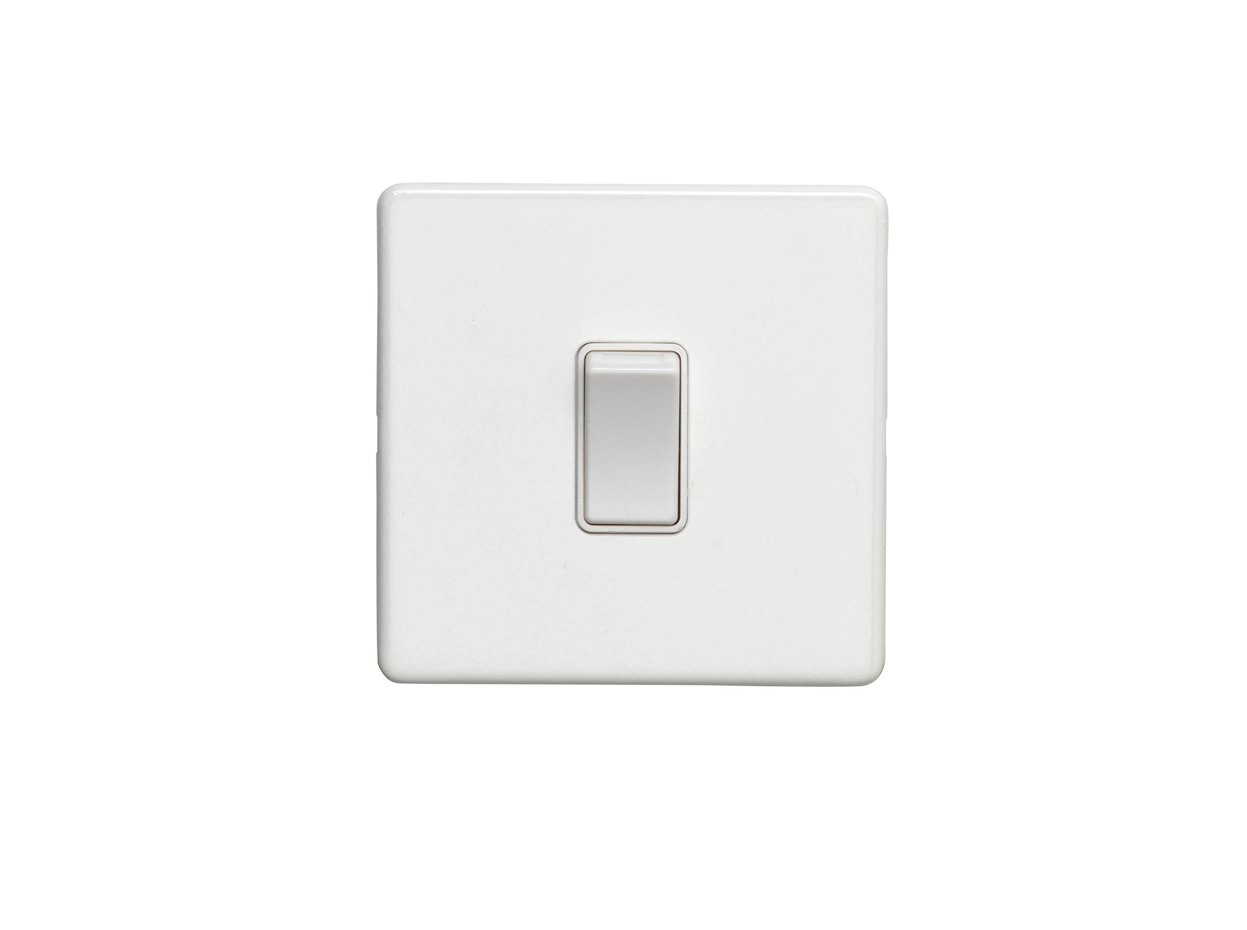 1 Gang Intermediate Switch Flat Concealed White Plate White Rocker — image 1